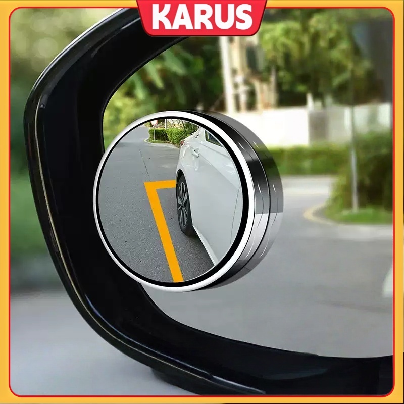 Kit 2 Espelho De Ponto Cego Carro Vidro Auto Motocicleta 360° Grande Angular Ajustável Autoadesivo em Oferta na Shopee