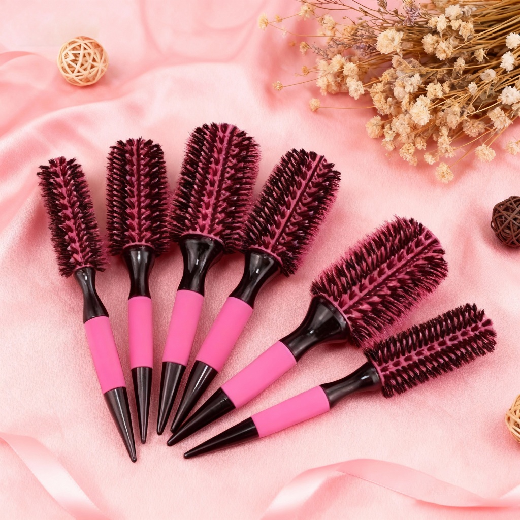 Kit 5 pc Escova De Cabelo Térmica Cerdas De Javali Mista Madeira