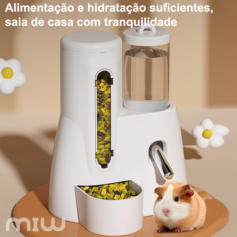 Kit Comedouro e Bebedouro Dupla Função Dispenser De Ração e Porta Petiscos para Coelho Chinchila Porquinho Hamster em Oferta na Shopee