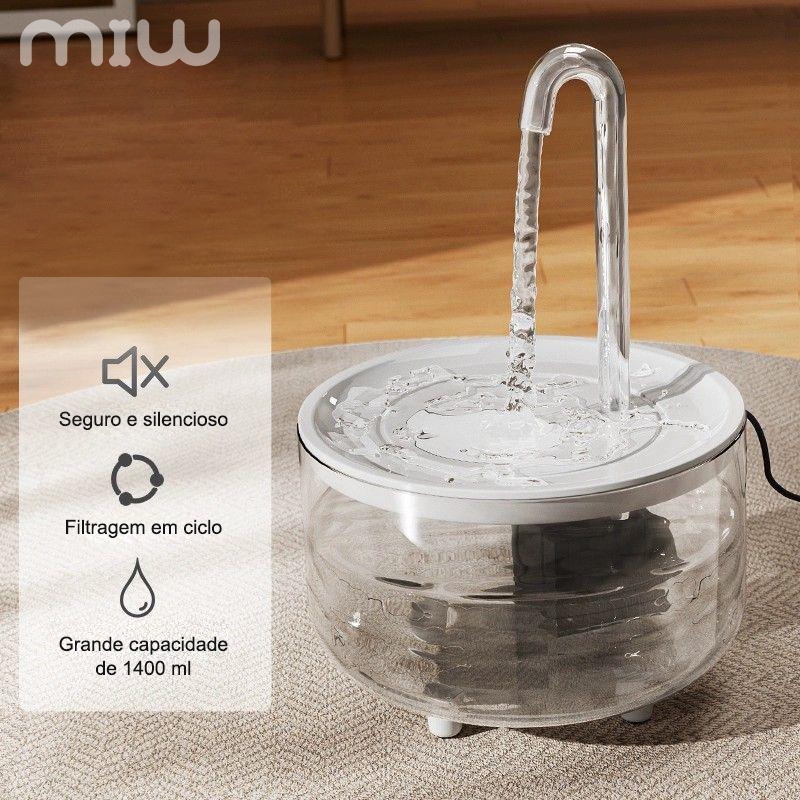 MIW Kit Fonte bebedouro Gatos e Cachorro Bivolt Automática bebedouro gato Bombinha Aquario 1500ML