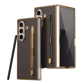 Capa ZFold7 Para Samsung Galaxy Z Fold 7 6 5 4 3 Kevlar Padrão slot Caneta Filme Integrado Rígido À Prova De Choque Celu em Oferta na Shopee