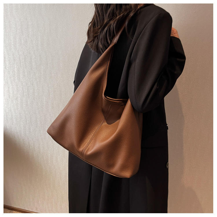 Bolsa feminina retrô de couro PU mensageiro Bolsa Soft grande capacidade — imagem 2 de 2