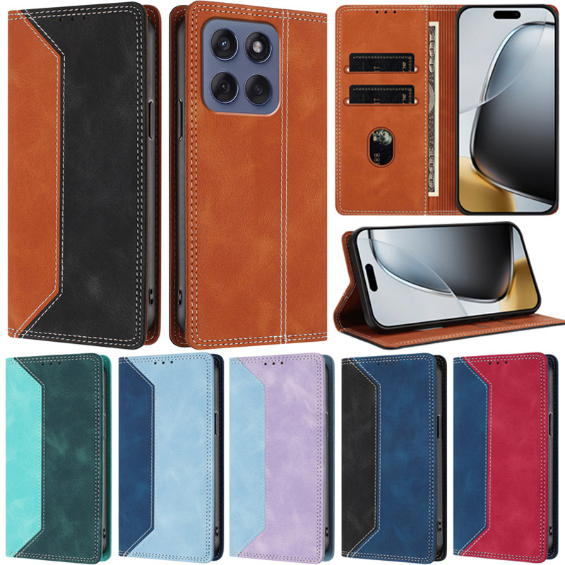 Capa De Luxo Para Motorola Moto G86 G56 G15 G05 E15 G75 G55 G35 G85 G45 G34 G15 Power Matte Splice Book Carteira Slot Ca