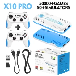 Novo 128G Jogo Vara X10 Pro 4K Vídeo TV Console De Jogos Gamepads Sem Fio Videogame 50000 + De Arcade Clássicos HD Dois