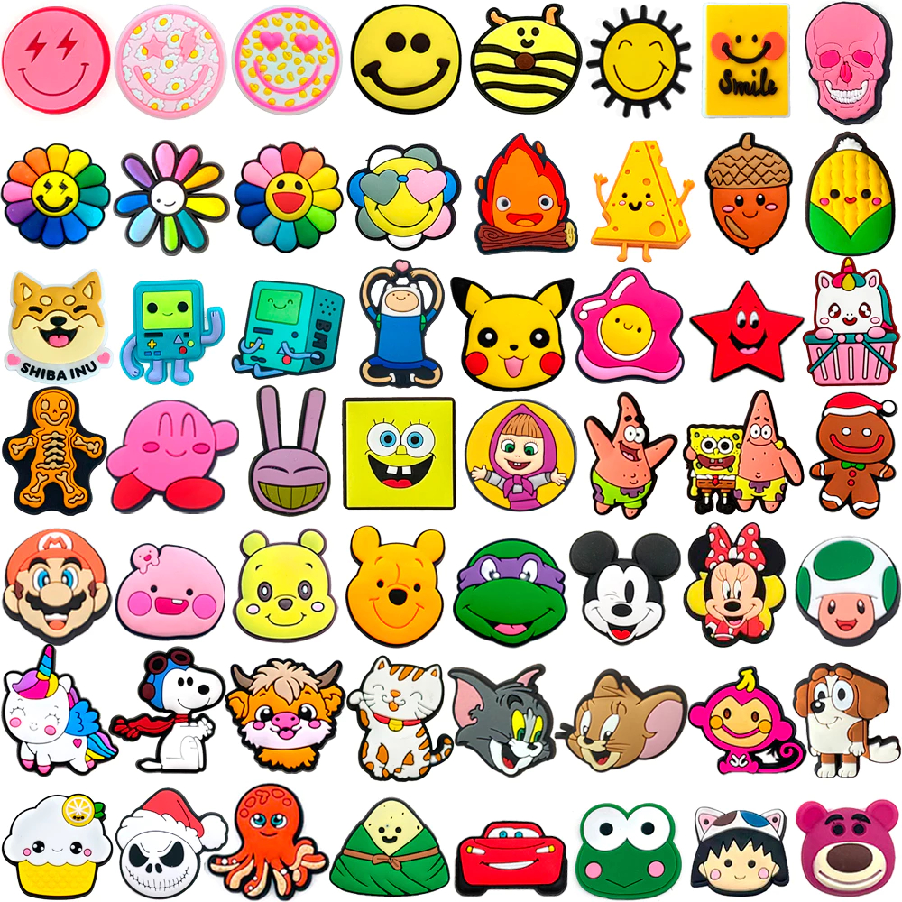 Imagens De Anime Divertidas De Desenhos Animados , Acessórios De Sapatos DIY , Decoração , Padrão De Espaço De Comida , em Oferta na Shopee