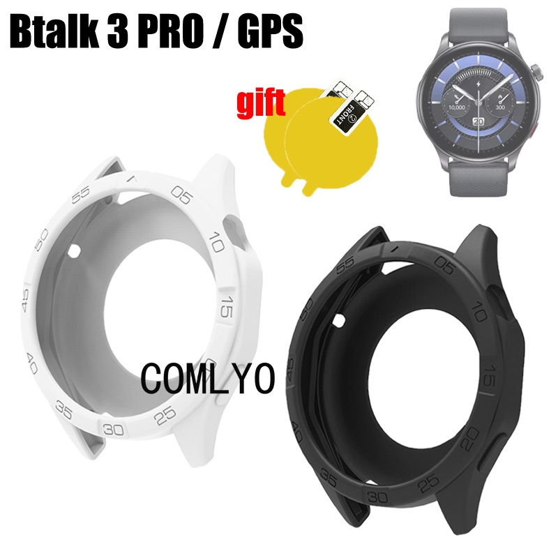 Para Zeblaze Btalk 3 PRO/GPS Smartwatch Relógio Inteligente Caso Protetor De Tela Pára-Choques Silicone Meia Capa Escudo