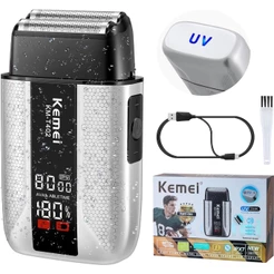 Kemei T402 Barbeadores De Folha De Barbeiro Profissional Para Homens , À Prova D'água , Elétrico , Alternativo , Cabeça