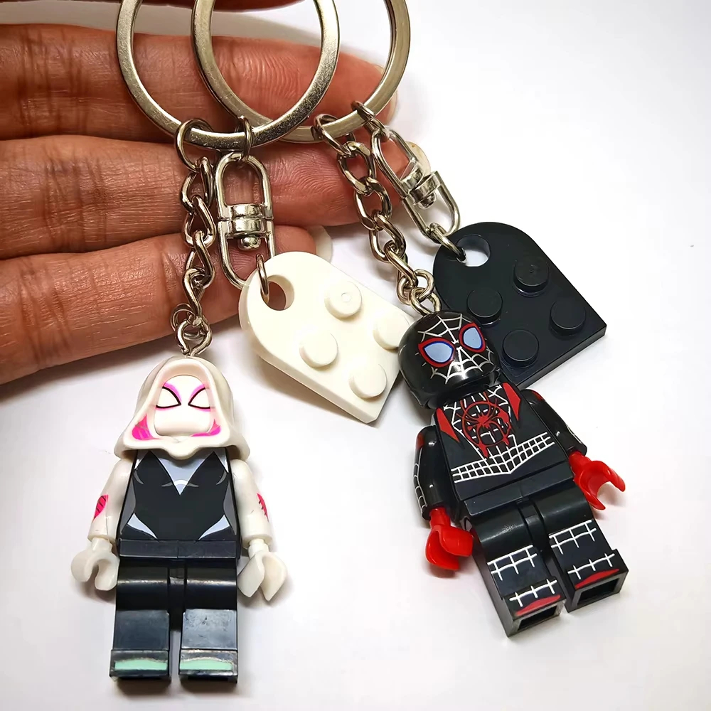 Feito À Mão Dos Desenhos Animados Aranha Milhas E Gwen Casal Chaveiro Anime Cosplay Adereços Para Amantes Mochila Presen