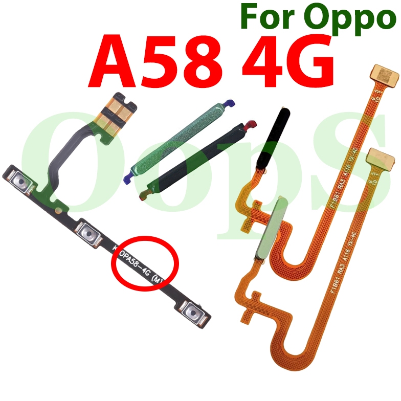 Para OPPO A58 4G CPH2577 Função De Impressão Digital Sensor Toque Dedo Interruptor Liga/Desliga Volume No Botão Lateral