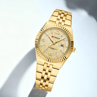 Relógio Feminino CURREN Marca Autêntica Moda Versátil Design Único Mãos Luminosas Exibição De Data 33mm Mostrador De Aço em Oferta na Shopee