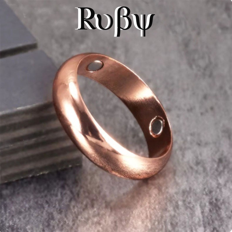 Ruby* Anel de Cobre Vermelho Puro Homens Mulheres Anel Magnético Saudável Fechado 4 Anel Magnético