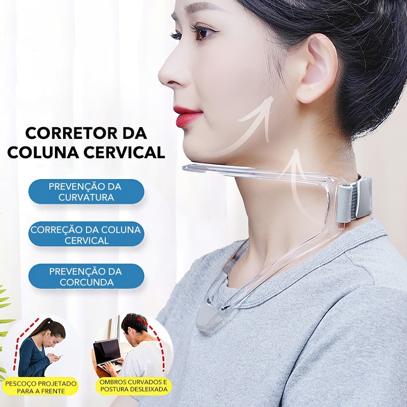 Protetor de Pescoço, Cinta de Pescoço, Corretor Postural Cervical Anti-queda de Cabeça, Suporte de Vérteb