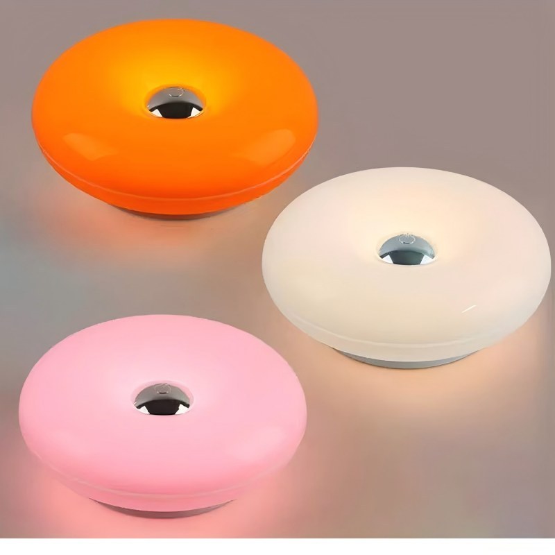 Cute Donut Night Lamp Mini Desk Light 3 Modos De Luz Carregamento USB Soft Glow Para Decoração De Quarto