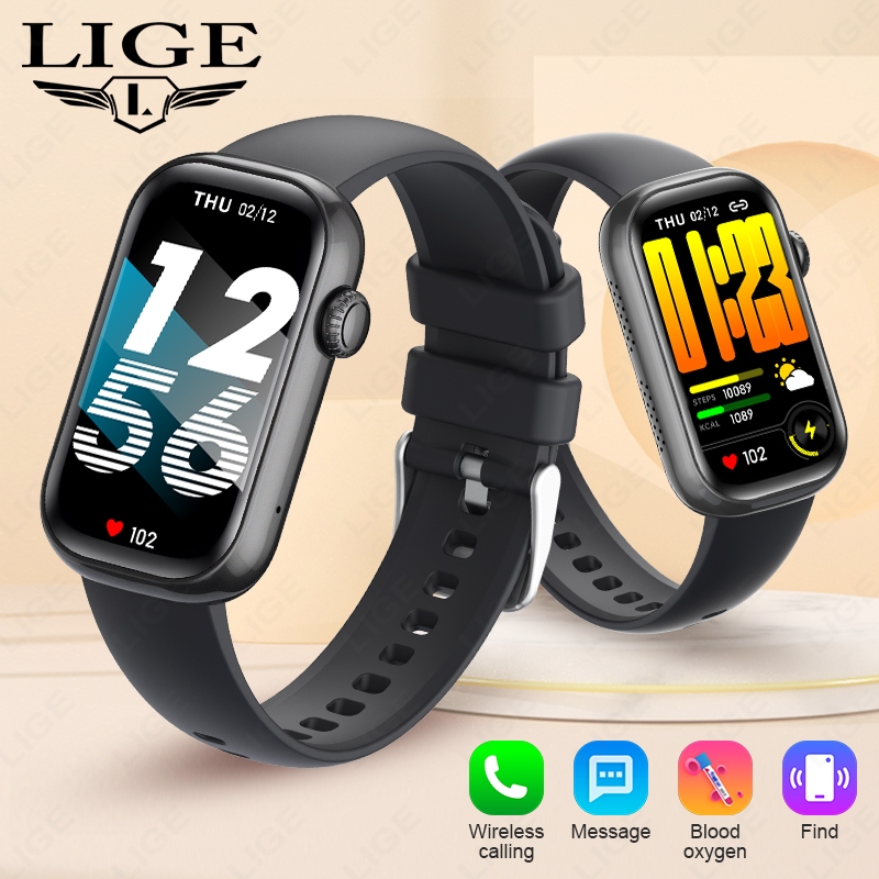 LIGE Pulseira Inteligente Relógio De Pulso IP68 À Prova Dip68 Água Bluetooth Chamada Freqüência Cardíaca Oxigênio No San em Oferta na Shopee
