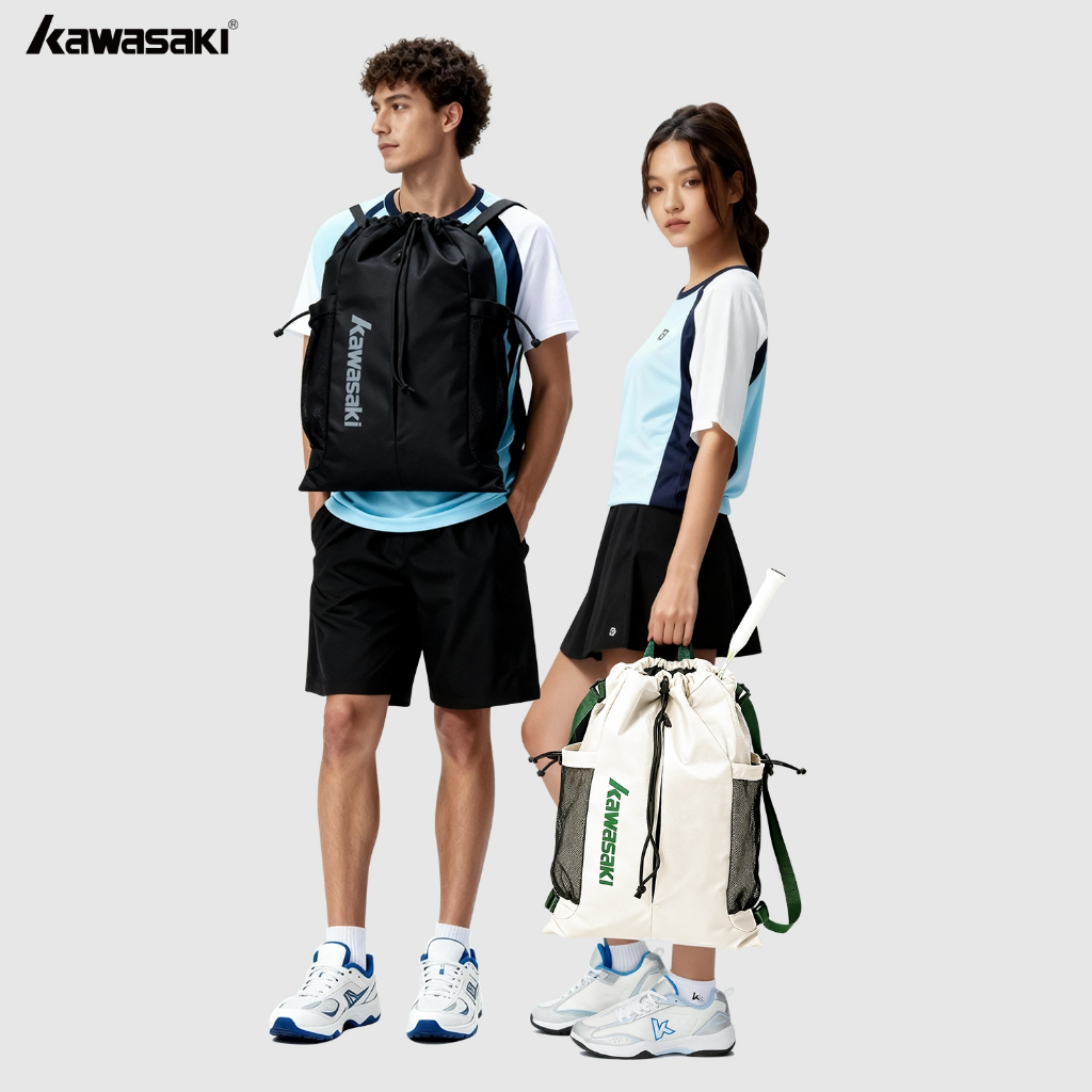 Kawasaki Badminton Mochila Treinamento Grau Pacote Bolso Grande Capacidade Multifuncional Cordão Saco C8268