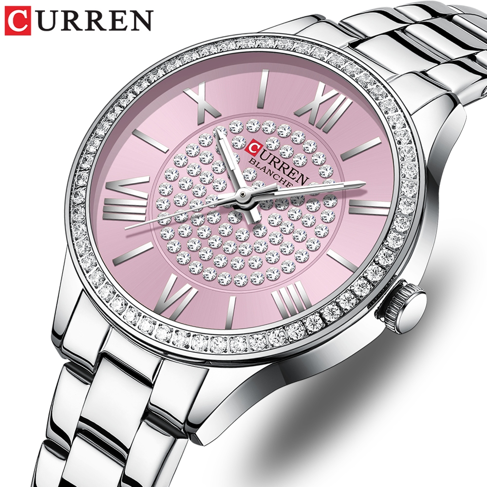 CURREN Relógio Feminino Moda Luxo Espumante Elegante Aço Inoxidável Quartzo Analógico À Prova D'água Festa Ao Ar Livre 9 em Oferta na Shopee