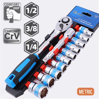 Jogo De Soquete Sextavado 1/2 Catraca 12 Peças 10 a 24mm com Extensão em Oferta na Shopee