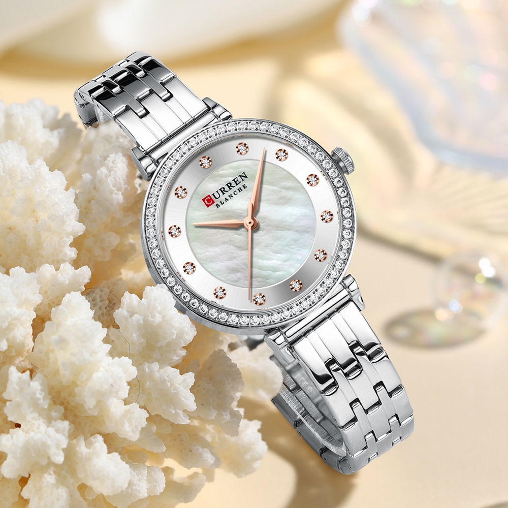 Relógio Feminino Genuíno CURREN Marca Pulseira De Aço Inoxidável , Mostrador Pequeno Requintado Exclusivo , Elegante , Q
