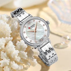 Relógio Feminino Genuíno CURREN Marca Pulseira De Aço Inoxidável , Mostrador Pequeno Requintado Exclusivo , Elegante , Q