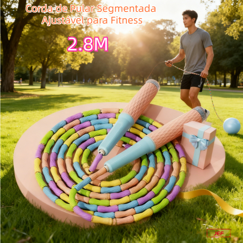 Corda De Salto Ajustável De 2,8m Macia Segmentada Para Crianças Estudantes Equipamentos Esportivos Adultos
