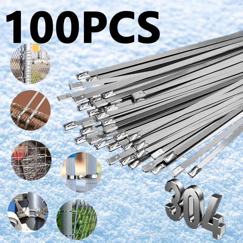 Conjunto de 100 peças de abraçadeiras de Metal com garra de gato em aço inoxidável prata 30 cm em Oferta na Shopee