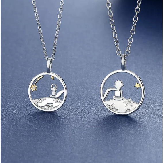 Novo Colar De Casal Rosa Do Pequeno Príncipe Da Moda , Um Dia Dos Namorados , Cadeia De Colarinho De Nicho De Alta em Oferta na Shopee