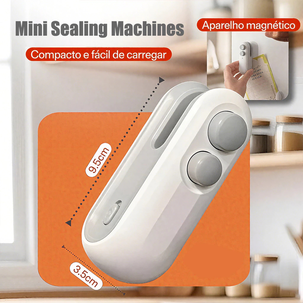 Mini Máquina Seladora Portátil 2 Em 1 Saco Plástico Embalagen Carregamento Usb Elétrica