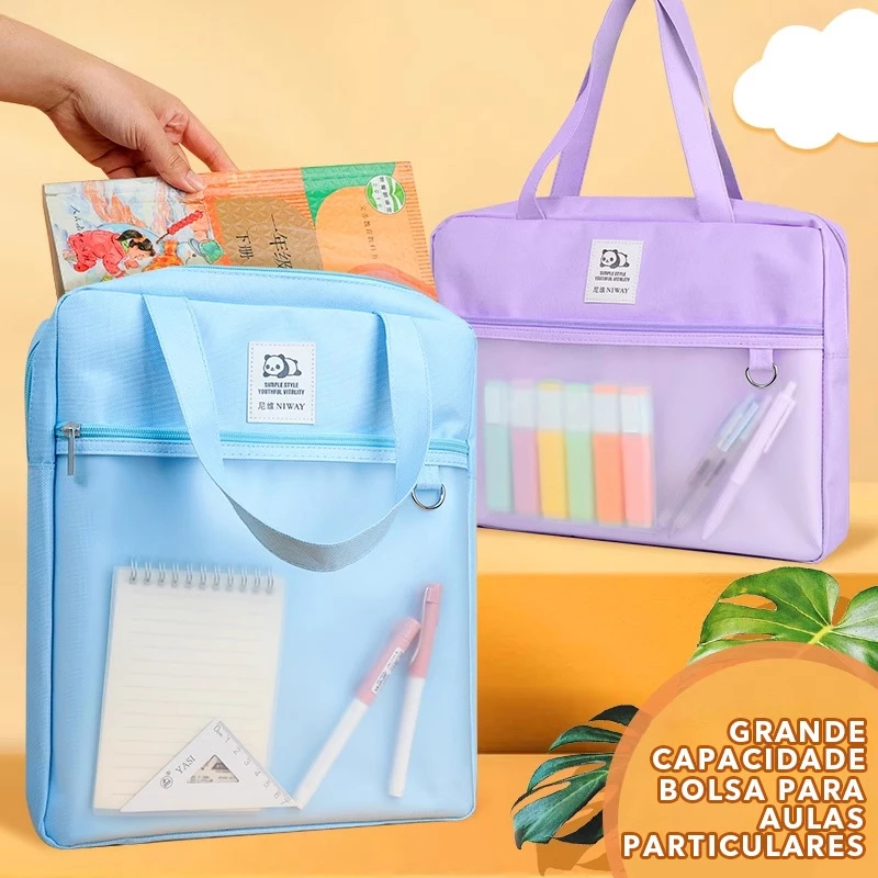 Saco de Arquivo Portátil de Grande Capacidade, Saco de Armazenamento de Dados do Professor do Aluno, Compartimento Trans em Oferta na Shopee