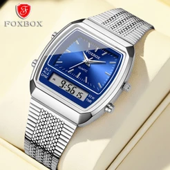 LIGE Fashion Watch Quartz Sports Masculino Double Time Zone Display Semanal Relógio Digital À Prova D'água