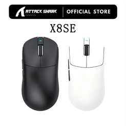 Mouse Para Jogos Sem Fio Superleve ATTACK SHARK X8 SE-55g Ultraleve BK52820 PAW3311 Tri-Mode 25000DPI