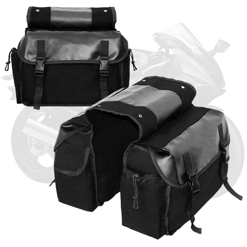 Bolsa Universal Para Tanque De Motocicleta Com Aba Lateral À Prova D'água-Preta