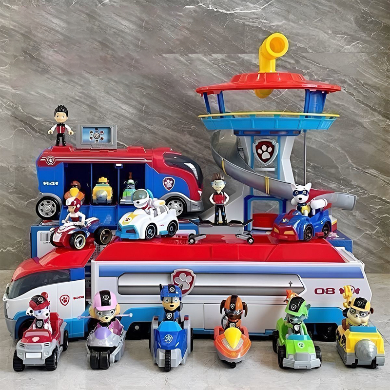 Paw Patrol Rescue Bus Crianças Brinquedo Patrulha Carro Resgate Cão Pullback