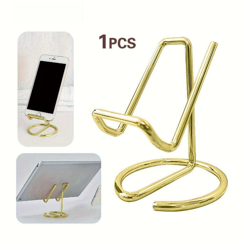 Suporte Metal Para Celular Tablet Universal Dourado Rosa Dourado Casa Escritório Lindo Exibição