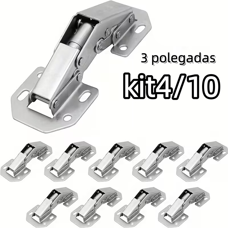 Conjunto de dobradiça invisível de 3 polegadas adequado para gabinete sem moldura de porta de armário