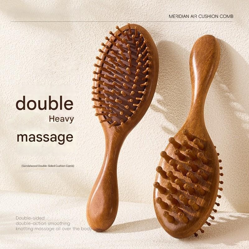 Pente De Airbag De Sândalo Dupla Face , Cuidados Com Os Cabelos , Couro Cabeludo , Corpo , Gua Sha , Cabeça Meridiana ,