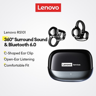 Fones De Ouvido Bluetooth Lenovo RS101 E Sem Fio Com Clipe Aberto Som Surround De 360 Graus Design Em Forma De C 6.0 plu em Oferta na Shopee