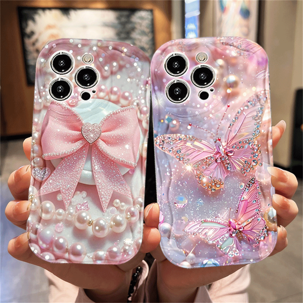 Capa Para Redmi Note 14 Pro 13 12 11 10 9 8 14C 13C 12C 10C 9A POCO X7 C75 C65 Cintilante Diamante Borboleta Lantejoulas em Oferta na Shopee