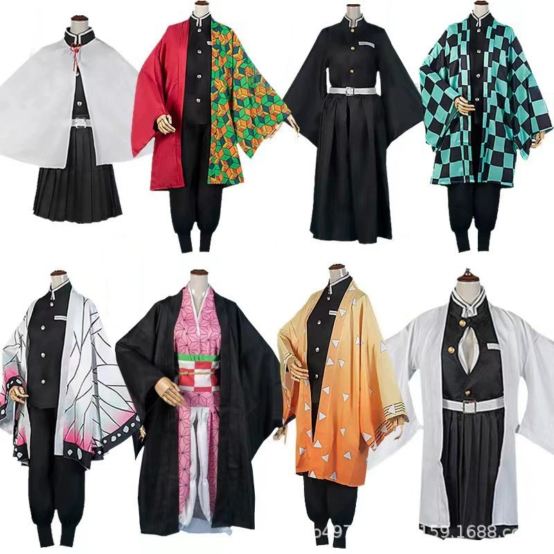 Conjunto De Cosplay Nezuko Tanjiro Zenitsu Shinobu-Uniforme Demon Slayer Para Crianças , Adultos , Homens E Mulheres
