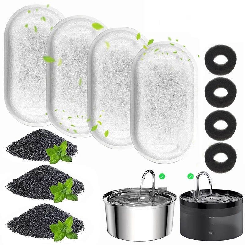 Filtros de Substituição para Fonte de Água para Gatos de Aço Inoxidável com Carvão Ativado