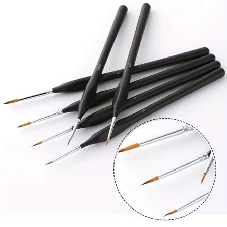 11 Pçs/set Miniatura Gancho Linha Caneta Arte Pintura Pincéis Para Aquarela Tintas A Óleo Pintados À Mão