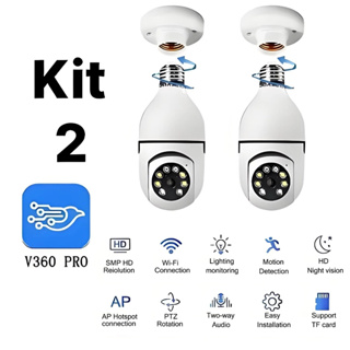 Câmera Segurança Prova D'água Infravermelho Lâmpada Externa 360 Sem Fio Wifi 2.4G G4 em Oferta na Shopee