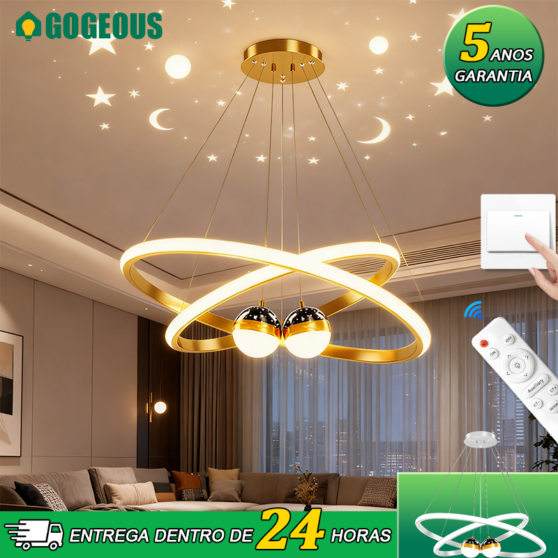 3 Cores 110V-220V Lustre Para Sala LED Luminária de Teto Jantar Quarto Com Controle Remoto...