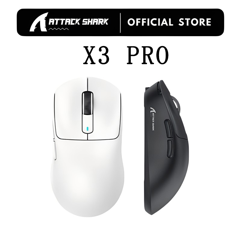 ATTACK SHARK X3PRO 4K/8K Lightweight Wireless Gaming Mouse PAW3395 26K DPI Long Battery Tri-Mode Wired/2.4GHz/BT for PC em Oferta na Shopee