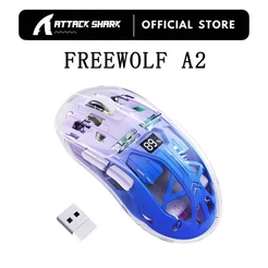FREE WOLF A2 Dual Mode Mouse RGB Luminoso 2.4G Sem Fio Bluetooth Jogo Transparente
