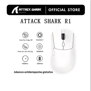 ATTACK SHARK R1 lightweight wireless game mouse18000dpi 1000 Hz Conexão Trimodo PAW3311 Macro Para Jogos em Oferta na Shopee