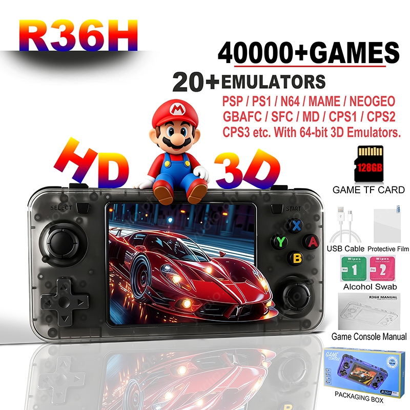 Imagem R36H Retro Console De Videogame Portátil Sistema Linux Tela IPS De 3.5 Polegadas Consoles De Jogos De Bolso Portáteis