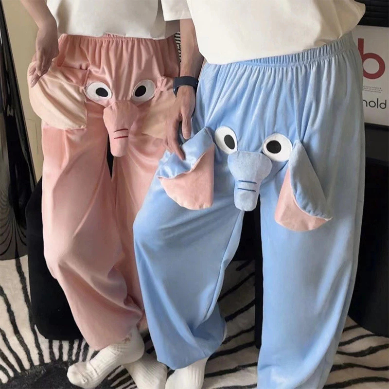 Calças De Pijama Engraçadas E Fofas De Desenho Animado Infantil Com Tronco De Elefante Tocando Nariz Engraçado Vai Soar