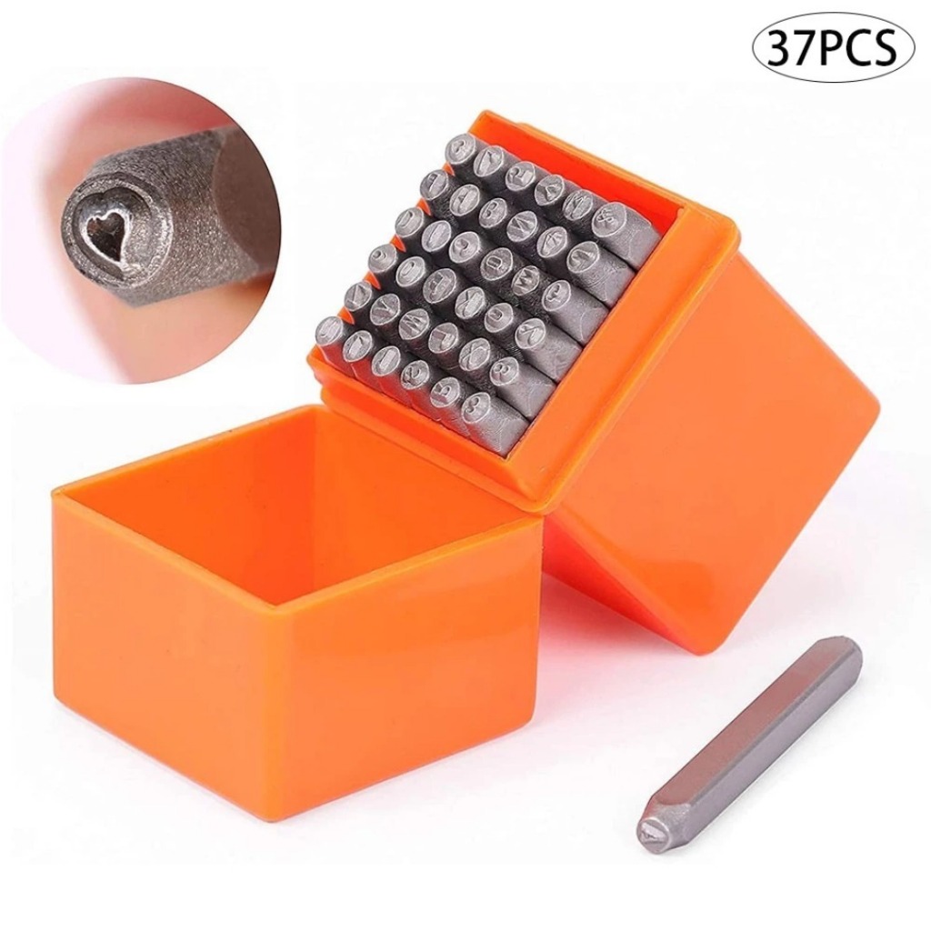 Kit Punção Letras E Números Aço Para Metal E Couro 37 Peças em Oferta na Shopee