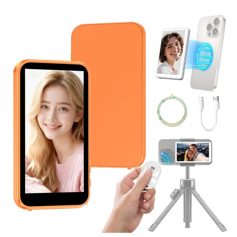 Projetor De Tela De Selfie Sem Fio Magnético Móvel De 4.02 " Para Câmera Traseira ios E Telefone Android Vlog Transmissã