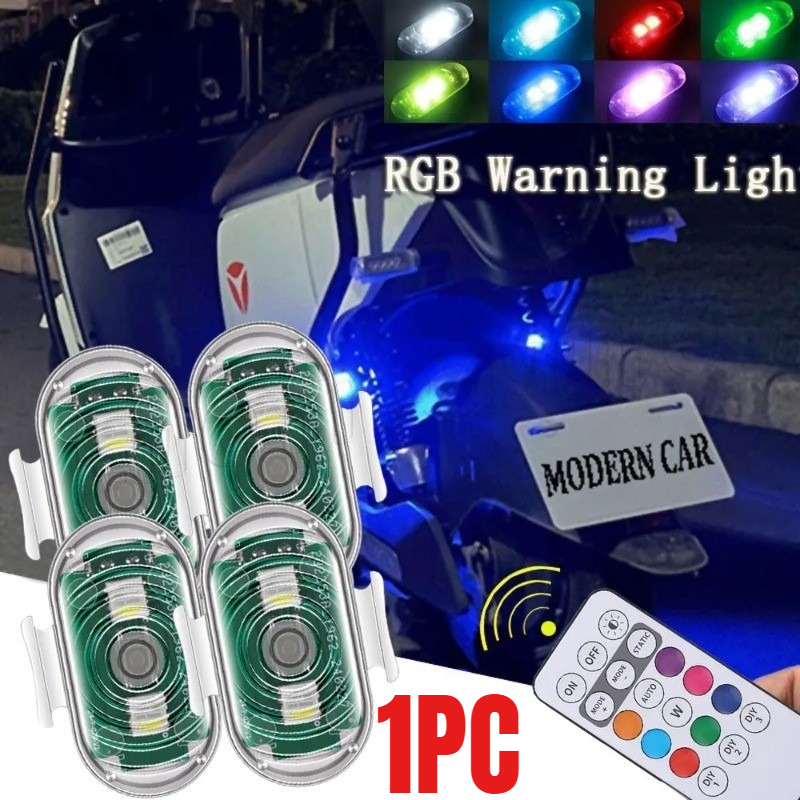 1 Conjunto De Luz De Advertência De Condução De Motocicleta-Lâmpada De Sinalização Traseira De Carro-Piscante LED Contro em Oferta na Shopee